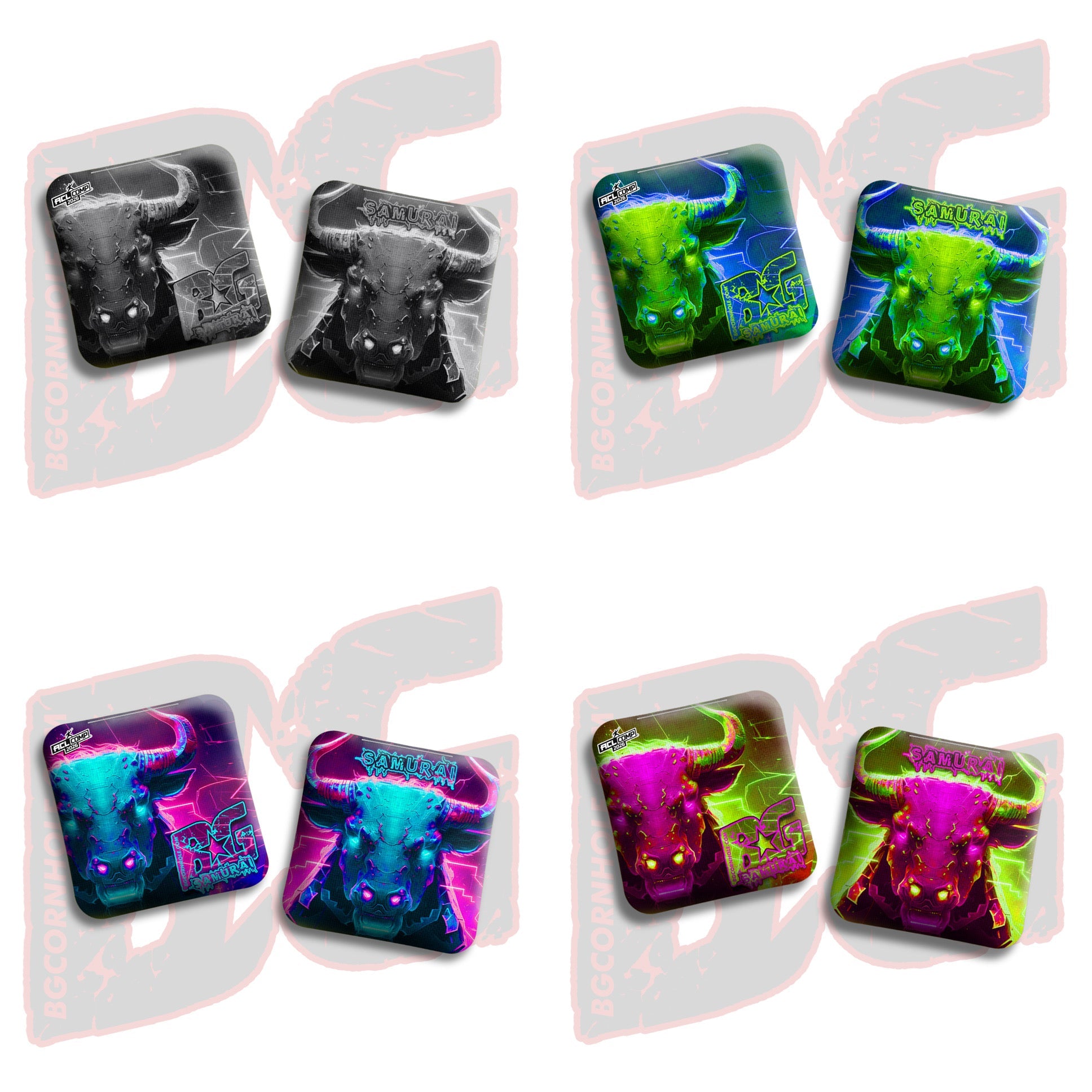 2026 BG Comp Samurai - "Charge" - ACL Comp Stamped Cornhole Bags - SET OF 4 BAGS