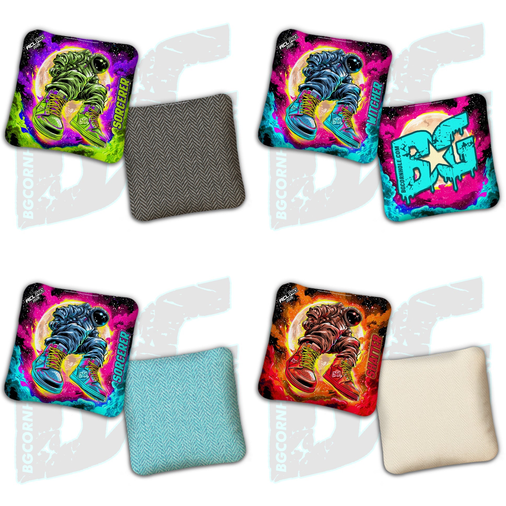 2026 BG Multiple Bag Models "Moonwalk" - ACL Pro Stamped Cornhole Bags - SET OF 4 BAGS